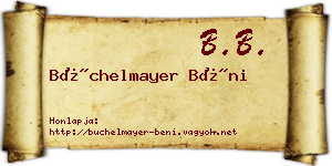 Büchelmayer Béni névjegykártya